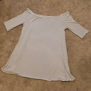 OLD NAVY 3/4 Sleeve Striped Off Shoulder Dress